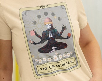 Camicia da uncinetto, camicia da carte dei tarocchi dell'uncinetto, maglietta della dea dell'uncinetto Regali per gli amanti dell'uncinetto