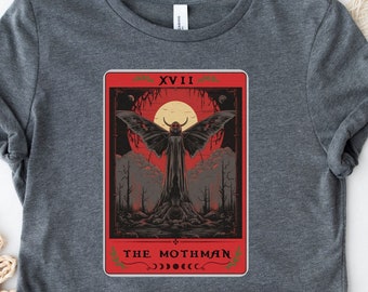 Mothman Shirt MothmanTarot Card Shirt Cryptozoology Shirt Mothman Tarot Card Monster Legend Teeshirt Cryptid Tee Shirt Cryptidcore Gift