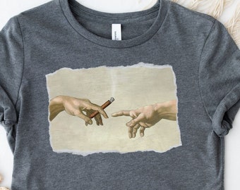 Cigar Shirt, The Creation Of Adam Cigar tshirt, Cigars Shirt Cigar Lover Gift, Cigar Lover Shirt Cigar Gifts "The Creation of the Cigar" tee