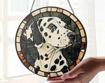 Dalmatian Stained Glass Suncatcher: Dog Lover Window Decor