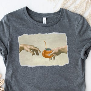 Yerba Mate Shirt, The Creation Of Adam Yerba Mate tshirt, Yerba Mate Plant Lover Gift, Yerba Mate Tea T Shirt "The Creation Of Mate" Shirt