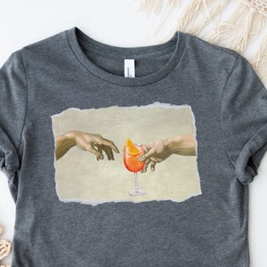 Aperol Spritz Shirt, The Creation Of Adam Aperol Spritz tshirt, Cocktail Shirt, Bachelorette Shirt "the Creation of Aperol Spiritz" t shirt