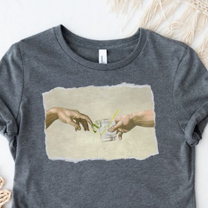 Tshirt GIN TONIC, chemise The Creation Of Gin Tonic, Chemise Gin Tonic, Chemise Cocktail, Tshirt Cocktail Unisexe, T-shirt Boire