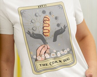 Maïshond shirt, het maïshond tarotkaart shirt, Corndog tshirt Foodie shirt, voedsel minnaar geschenken