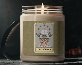 The Writer Tarot Card Candle Tarot Candle Scented Soy Candle, 9oz (2.8" x 3.5") Writer Gifts For Author