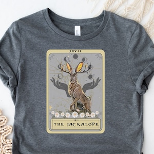 Jackalope Shirt JackalopeTarot Card Shirt Cryptozoology Shirt Jackalope Hat Tarot Card Monster Legend Tee shirt Cryptid Tee Cryptidcore