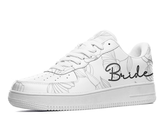 Anpassade brudskor Brudskor Personliga bröllopsskor Låga veganska lädersneakers Anpassade brudskor
