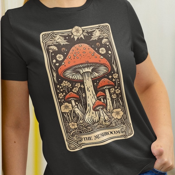 The Mushroom Tarot Card Shirt, Mushroom Shirt, Foraging T-Shirt Fungi Lover Gifts Mycology Fungus Tee