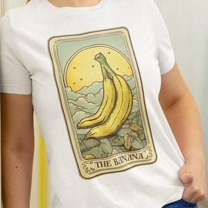 Chemise banane, chemise de carte de tarot à la banane, t-shirt de fruits cadeaux pour amoureux de la banane