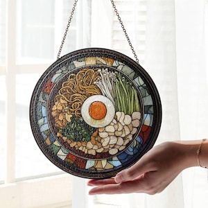 Ramen Stained Glass Suncatcher: Japanese Food Window Hanging