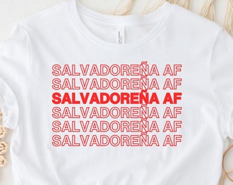 Koszulka Salvadorena AF Koszulka damska Salvador Kobieta Koszulka Latina AF, Koszulka Latina Feminist, Koszulka Salvadoreña Koszulka Salvadorena, Koszulka hiszpańska