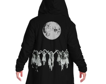 Witch Circle Cloak rave cloak con capucha y bolsillos cloak Witch Cloak festival cloak Witchcore Cloak Witchy Clothes, Moon hooded rave cloak