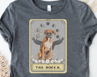 Boxer Dog Shirt Boxer Mom tShirt Boxer Dog Tarot Card Shirt Boxer Lover t-Shirt Boxer Lover Gift Funny Tarot Card  tshirt Gifts