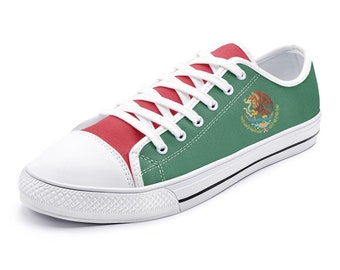 Mexico Flag Shoes Unisex Low Top Canvas Shoes Mexican Flag Shoes