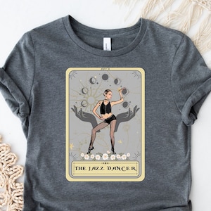 Camiseta de bailarina de jazz Camiseta de danza de jazz Regalo para bailarines de jazz Camiseta de amante de la danza de jazz con diseño de tarjeta de tarot Regalos de bailarina de jazz