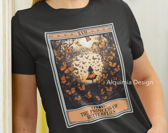 Schmetterlings-Tarotkarten-Shirt: Prinzessin der Schmetterlings-Grafik-T-Stück