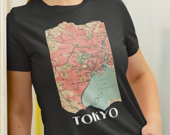 Tokyo Shirt, Tokyo City Vintage Map T-shirt Tokyo Japan Traveling Tee Vacation To Tokyo Gifts Visiting Tokyo Japan