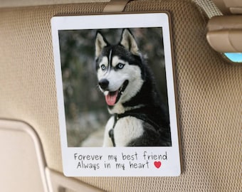 Houten gepersonaliseerde huisdierfoto autoklep clip - Herdenkingsherdenking hond aangepaste zonneklepdecoratie voor auto