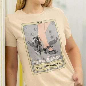 Camiseta de la carta del tarot de bailarina de claqué, Camiseta de claqué, Camiseta de claqué Regalo para amantes de la danza del claqué TapDancing