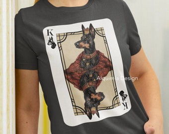 King Doberman Poker Card T-Shirt - Doberman Dog Lover Gift
