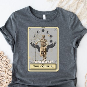 De Golfer Tarot Card Shirt, Golfer Shirt, Cadeau voor Golfer, Golf T-Shirt met Tarot Card Design "THE GOLFER"