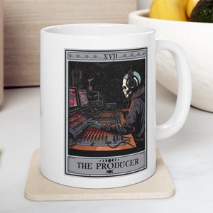 Music Producer Gift Mug, The Producer Tarot Card Mug, Music Recording Studio Gifts Music Producer Gift Audio Engineer 11oz Mug