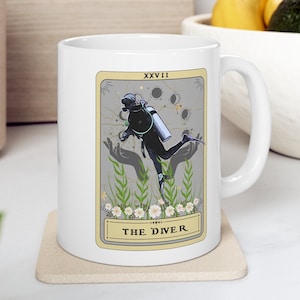 Scuba Diving Mug, The Diver Tarot Card Mug, Scuba Diving Lover Gifts