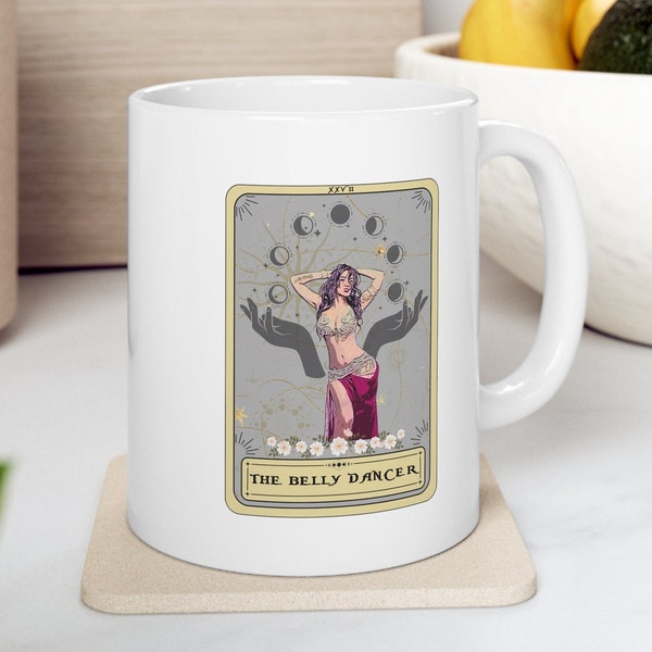 Belly Dance Gift Mug for Belly Dancer Funny Tarot Mug with Tarot Design, BellyDance Gift Mug for Belly dance Tarot Mug