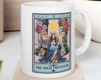 Die Hohepriesterin Tarot Kartentasse, Die Hohepriesterin Tarot Kaffeetasse Geschenk für Tarot-Liebhaber