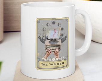 Writer Tarot Card Beer Glass With Bamboo Lid: 16 Oz Coffee Cup - Etsy