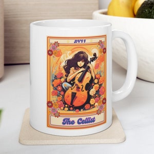 Cellist Becher, Cello Becher Geschenk für Cellist, Cellist Tarot Karte Becher Cellospieler Geschenke, Cellospieler Becher Geschenke Cello Liebhaber Becher Cellist Geschenke