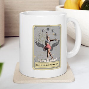 Salsa Dance Gift Mug for Salsa Dancer Funny Tarot Mug with Tarot Design, Salsa Dancing Gift Mug for Salsa dance Tarot Mug
