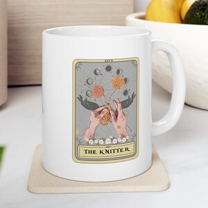 Knitter Mug The Knitter Tarot Card Mug, Knitters Pride Gifts Mug Gift for Knitter Mug Knitter Gift for Knitter, Knitters Gift Mug