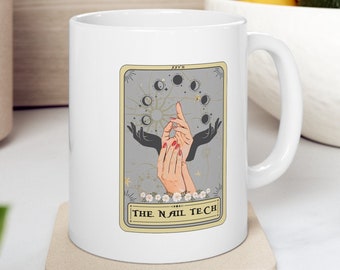 Nail Tech Gift Mug for Nail Tech Funny Tarot Mug with Tarot Design, Nail Tech Mug Nail Technician Gift Tarot Mug