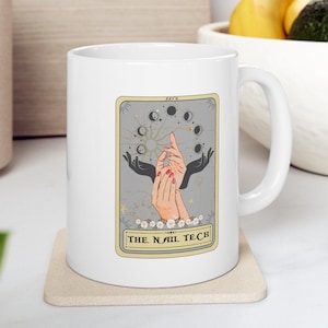 Nail Tech Gift Mug for Nail Tech Funny Tarot Mug with Tarot Design, Nail Tech Mug Nail Technician Gift Tarot Mug