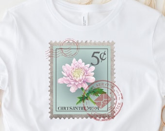 Chemise de fleur de mois de naissance de novembre, chrysanthème mois de naissance de novembre fleur Nobember cadeaux, cadeaux de fleur de mois de naissance, tee-shirt floral de mois de naissance