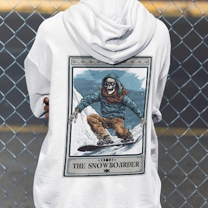 Der Snowboarder Tarot Card Hoodie, Unisex Kapuzen-Sweatshirt für Snowboarder Geschenk, Snowboard Hoodie