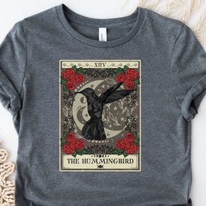 Hummingbird Spirit Animal Tarot Card Shirt, Hummingbird Shirt, Witchy Cottagecore tshirt, Forestcore Aesthetic Shirt, Spiritual Guide