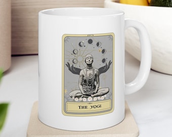 Tazza da yoga Tazza da regalo per amante dei tarocchi divertenti Tazza da regalo per yoga con design dei tarocchi, regalo per ragazza Yogi Yoga