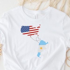 Argentina USA, Any 2 Countries Emigration Gift, Long Distance Gift, Immigrant Long Distance Family Location Shirt Long Distanced Gift