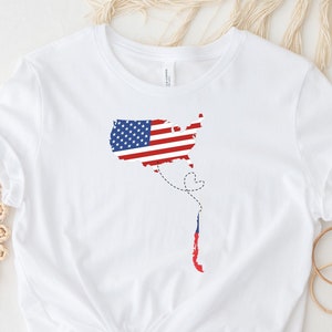 Chile USA, Any 2 Countries Emigration Gift, Long Distance Gift, Immigrant Shirt Long Distance Family Location Shirt Long Distanced Gift