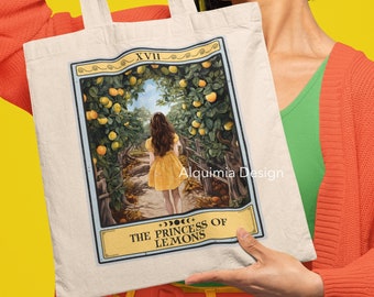Princess of Lemons Tarot Card Tote Bag - 100% Cotton Canvas