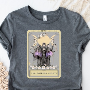 Hecate Goddess Shirt, Hecate Triple Moon Goddess Tarot Card Shirt, Hecate Triple Moon Goodess Shirt Triple Moon Tshirt Triple Goddess Shirt
