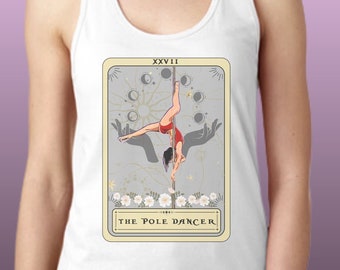 Pole Dancer Tank Top, The Pole Dancer Tarot Card Tank Top, Women's Racerback Tank Top