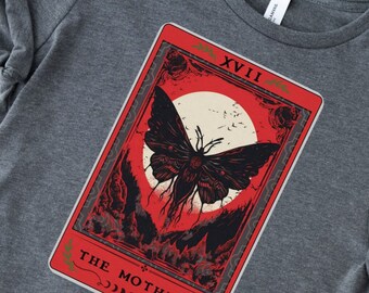 Mothman Shirt MothmanTarot Card Shirt Cryptozoology Shirt Mothman Tarot Card Monster Legend Teeshirt Cryptid Tee Shirt Cryptidcore Gift