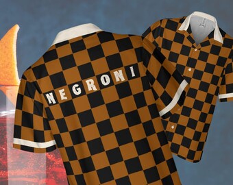Negroni Cocktail Hawaiian Shirt: Short Sleeve Cuban Collar