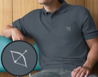Archery Shirt for Men, Archery Polo Shirt, Archer Men's Premium Polo Embroidered Archery Logo Shirt