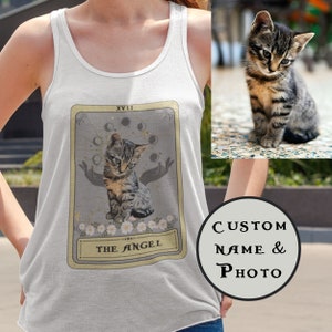 Personalisiertes Haustier Tank-Top, personalisiertes Haustier Shirt, benutzerdefinierte Katzen Foto Tarot Karte Hund T-Shirt, benutzerdefinierte Haustier Gif benutzerdefinierte Hund Tshirt Katzen Tarot Karte benutzerdefiniert