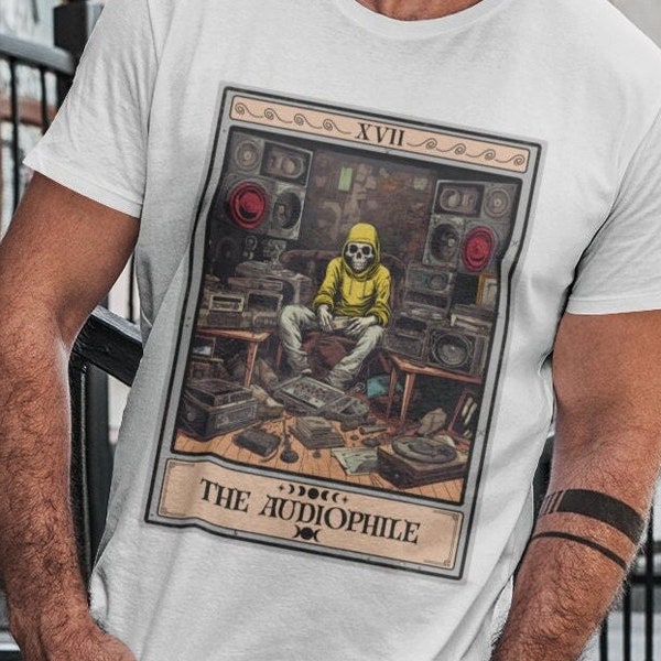 Audiophiles Shirt, Audiophiles Tarot-Karten-Shirt, Audiophiles Geschenk Musikliebhaber-Geschenke Audio-Liebhaber