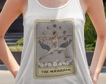 Yoga Tank Top, The Warrior Tarot Card Tank Top, Yoga Pose Tank Tops Yoga Shirt, Yoga Lover Gifts Yoga Tanks Yoga Poses Shirt